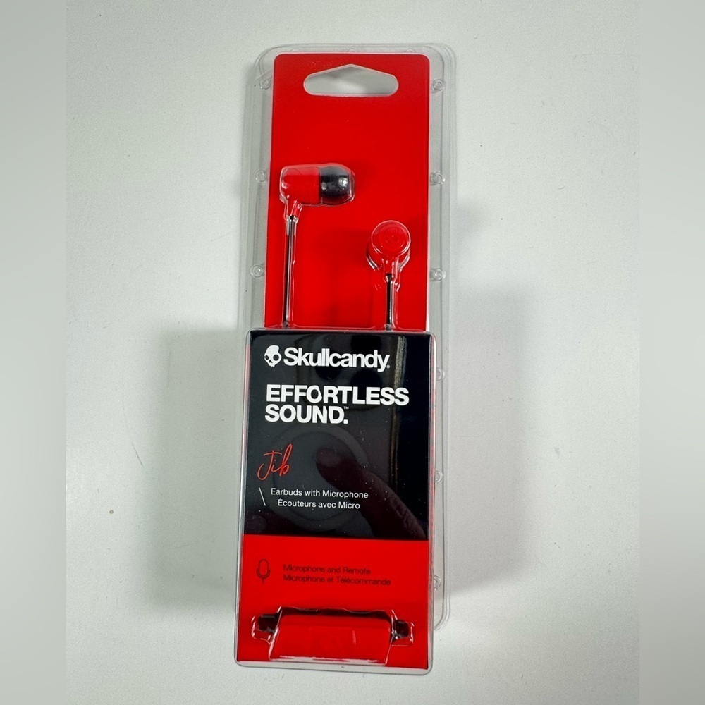 Skullcandy Jib red and black Wired Earbuds microphone, and remote